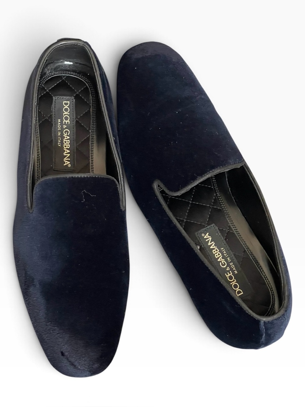 Dolce & Gabbana Classic
Velvet Slippers | Blue men shoes size 5.5